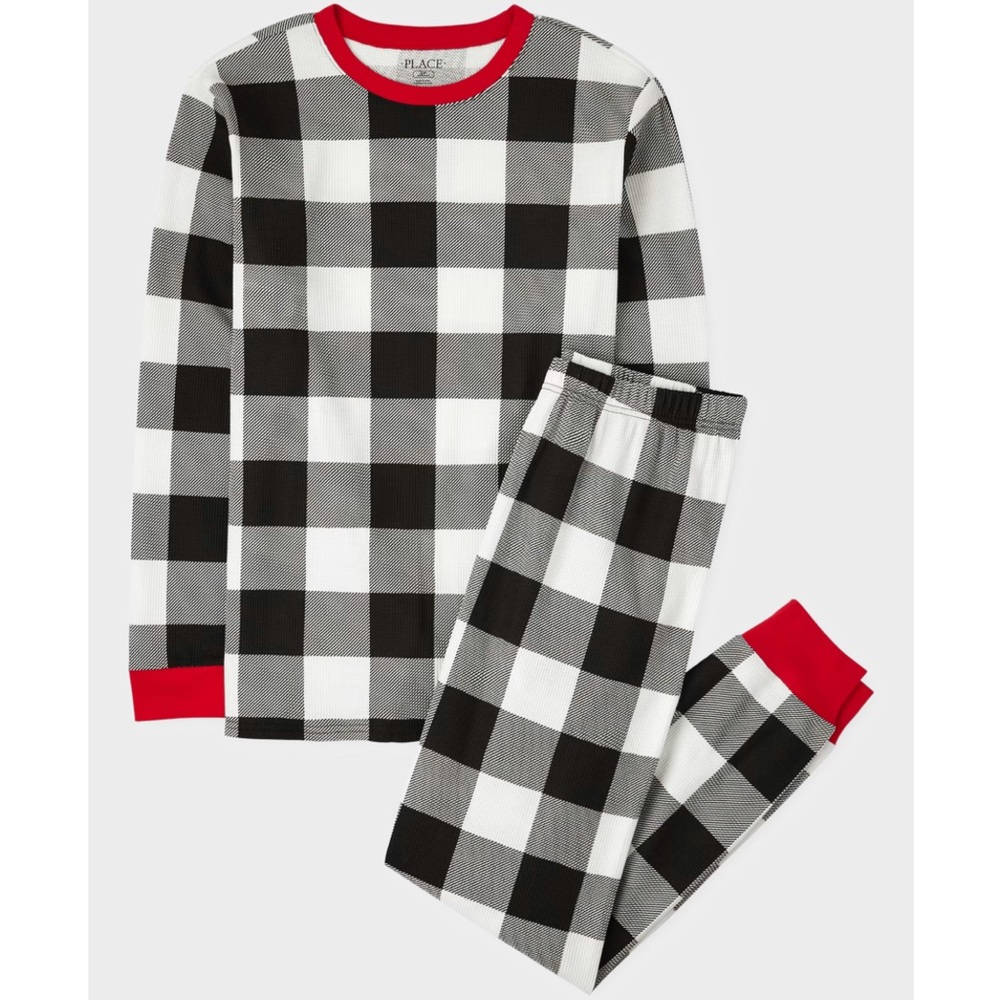 The Children’s Place Thermal Buffalo Check Matching Family Pajamas 3-6m - Picture 4 of 4